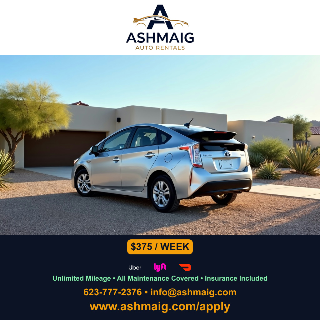 Uber Rental Car Registration in Phoenix | Ashmaig Auto Rentals