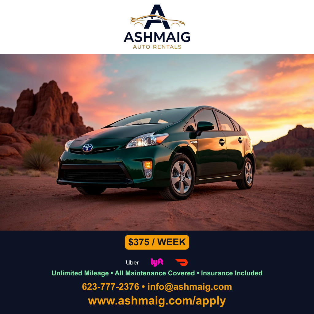 Best Uber Rental Company in Phoenix | Ashmaig Auto Rentals