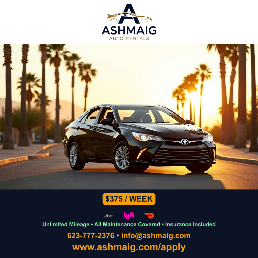 Start Your Rideshare Business in Phoenix | Ashmaig Auto Rentals