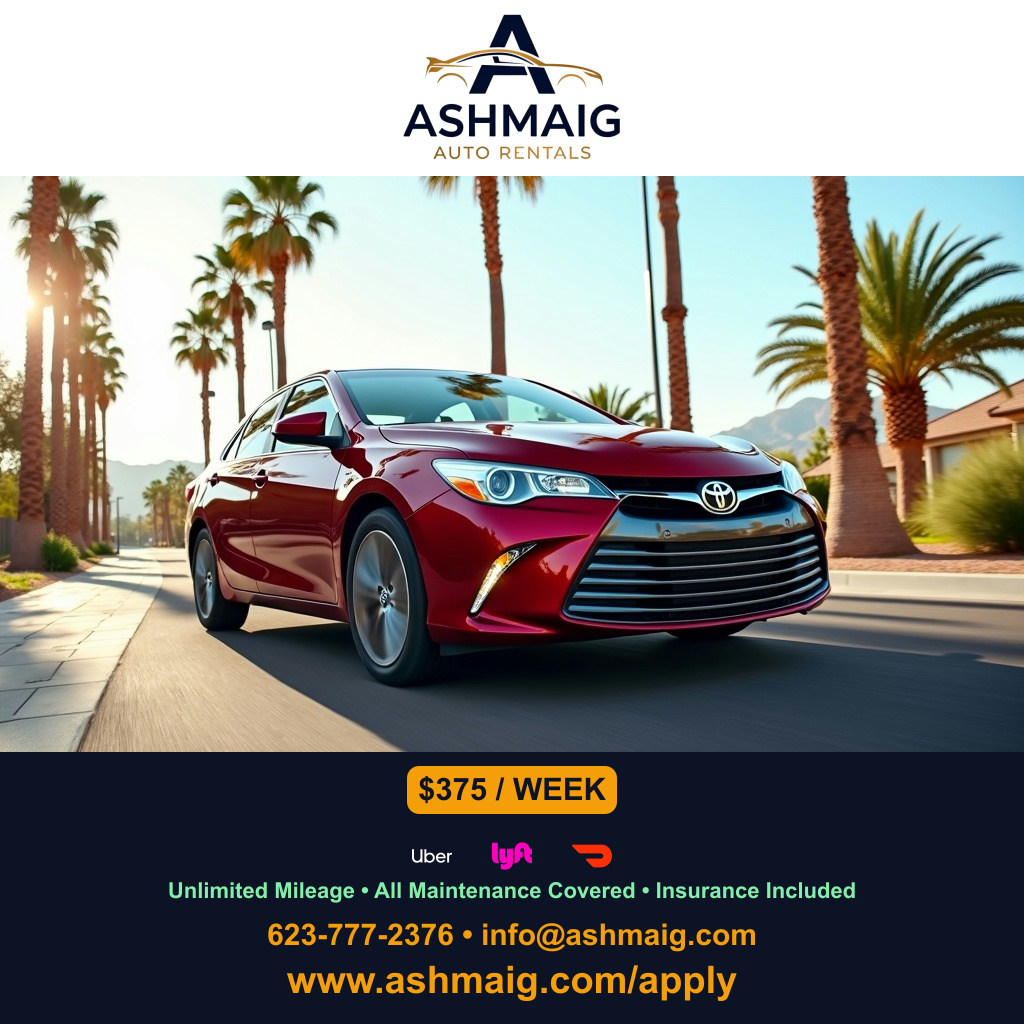 Rent-to-Own Cars for Rideshare Drivers in Arizona