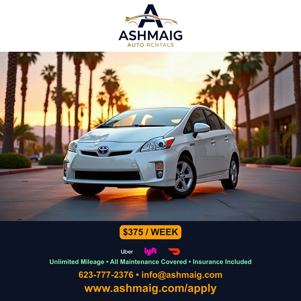 Weekly Car Rental for Gig Workers in Mesa, AZ | Ashmaig